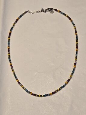 Emily Ray Vintage Multicolor  Bead Necklace - Sterling Silver